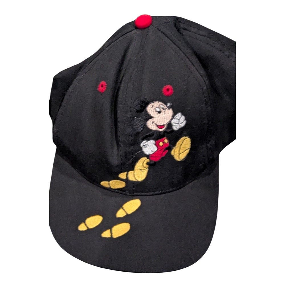 Disney Mickey Mouse‎ Hat OSFM Black Vintage Goofy's Hat Co Snapback Made in USA